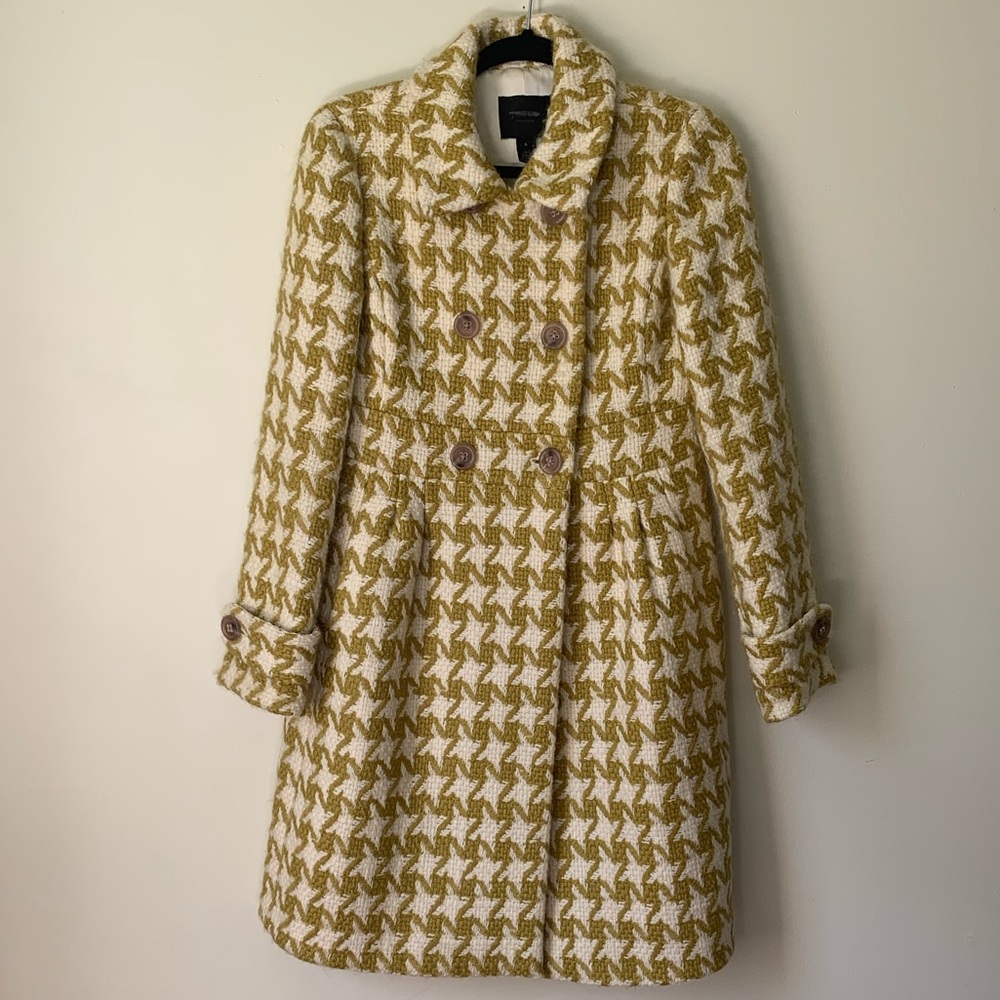 J Crew Collection Houndstooth Wool Coat size 6
